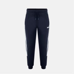 Lonsdale Mens Closed Hem Fleece Joggers Black/White
