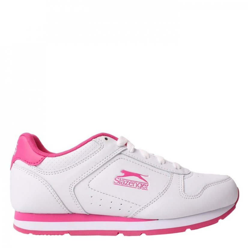 Slazenger Classic Junior Trainers White/Cerise