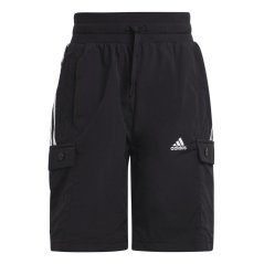adidas Unisex Kids Jersey Jogger Shorts Black/White
