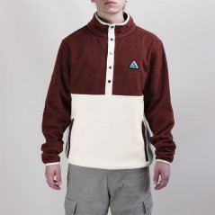 SoulCal Recycled Sherpa Fleece Top Burgundy/White