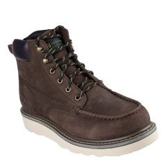 Skechers John Deere Lace Up Padded Collar Bo Steel Toe Cap Boots Mens Chocolate