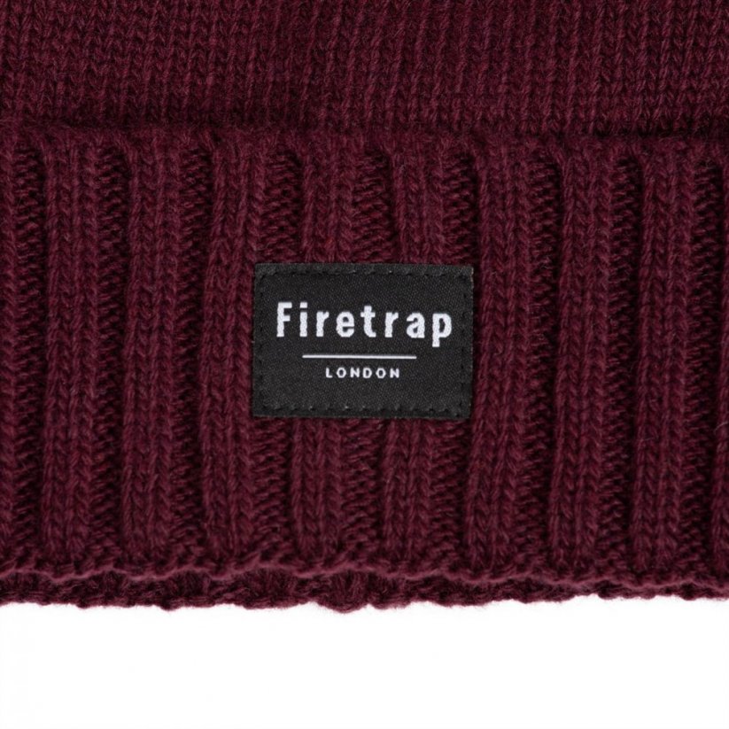 Firetrap Knit Beanie 41 Maroon