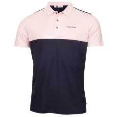 Calvin Klein Golf Men's Jc Block Short Sleeve Performance Polo Shirt Nvy-Pnk