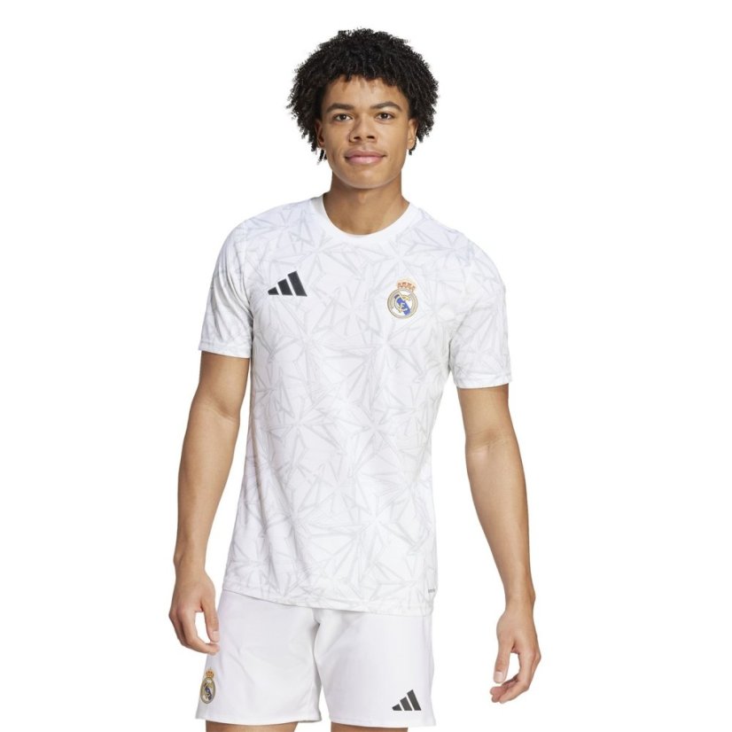 adidas Real Madrid Pre Match Shirt 2024 2025 Adults White