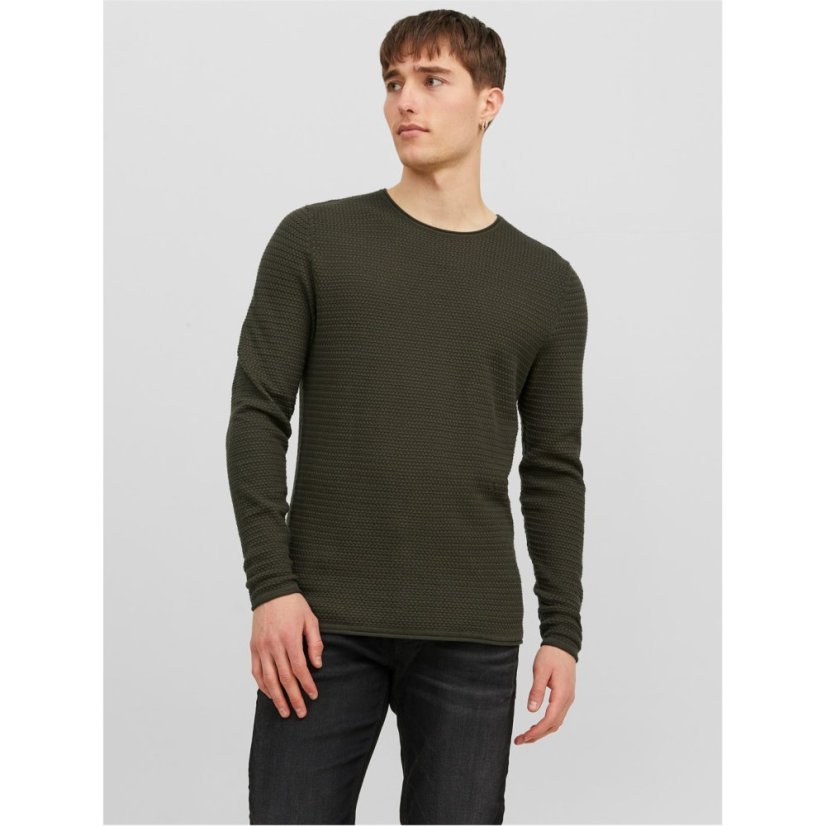 Jack and Jones Textured Crew Jumper Mens Grape Leaf