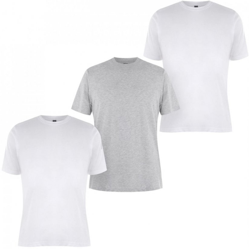 Donnay 3 Pack T Shirts Mens White/GreyM/Wht