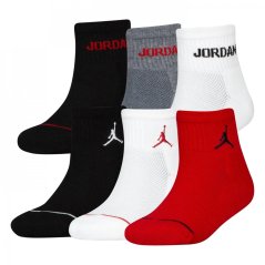 Air Jordan 6pk Ankle Sock Juniors Gym Red