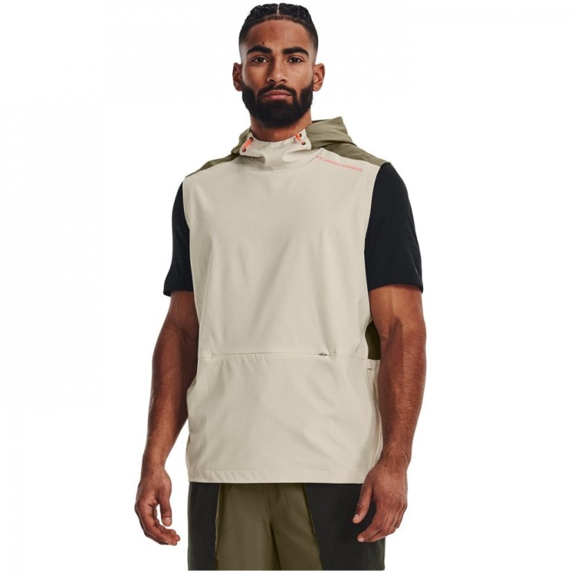 Under Armour Rush Sleeveless Hoodie Mens Brown