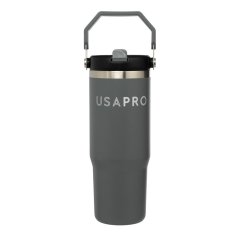 USA Pro Travel Cup with Flip Straw Shark Grey