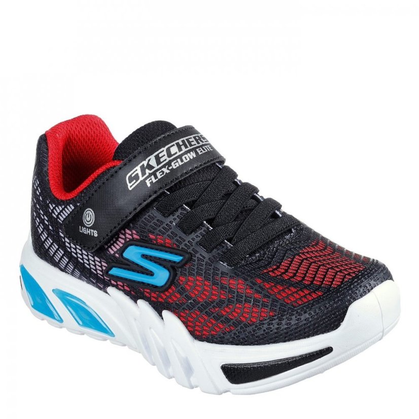 Skechers Flex-Glow Child Boys Trainers Black Blue