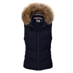 SoulCal Womens 2Zip Detachable Hood Padded Gilet Navy