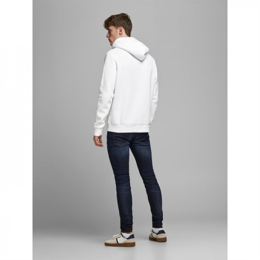 Jack and Jones Corp Logo Hoodie White Detail