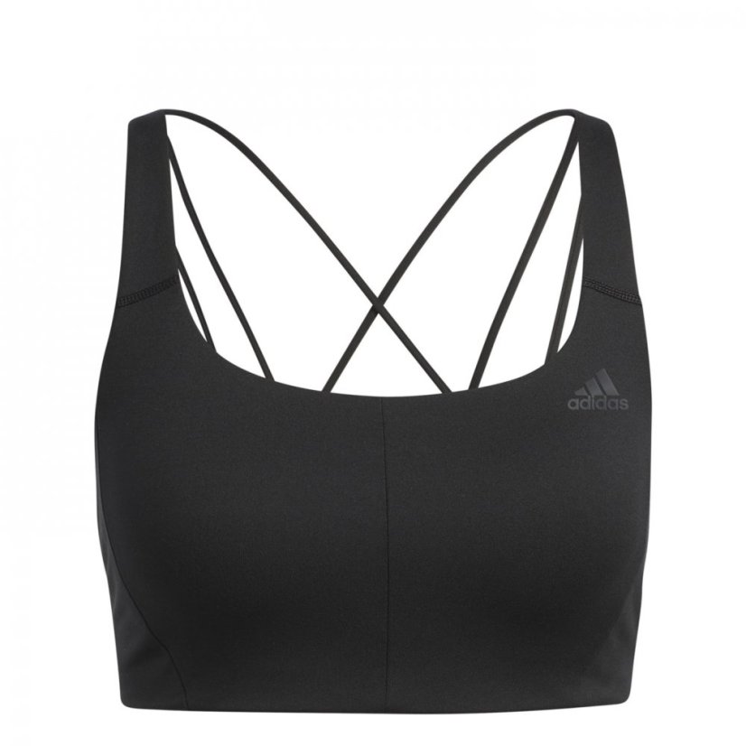 adidas Stud Mid Support Bra Womens Black