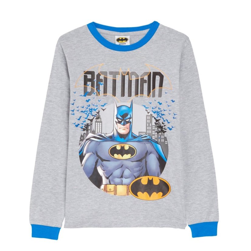 Character Batman Long sleeve Pj Set Blue/Grey