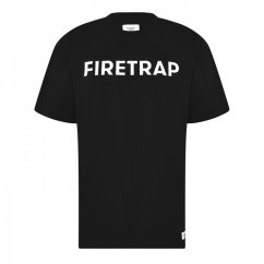 Firetrap Large Logo T Shirt Mens Black