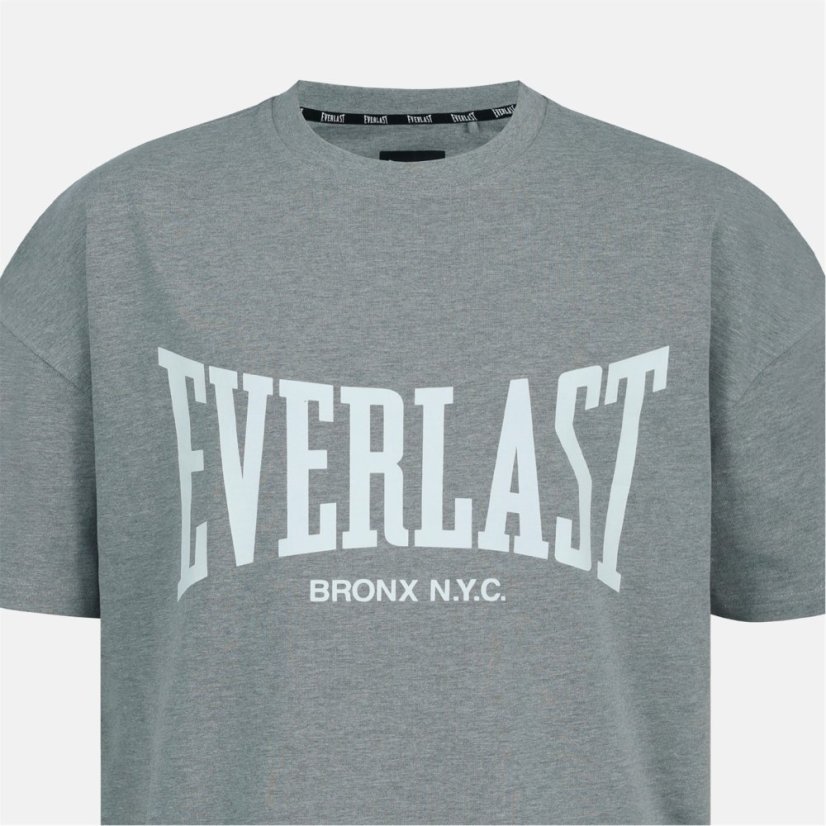 Everlast Men's Graphic Cotton Short Sleeve Oversized Fit T-Shirt Charcoal