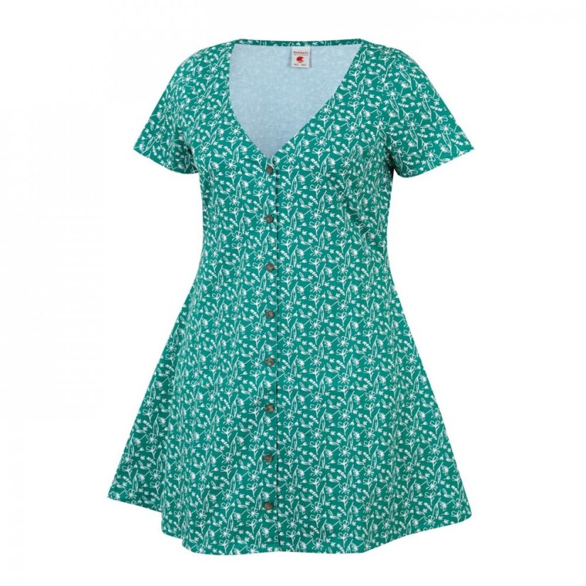 SoulCal Button Up Dress Ld43 Green Ditsy