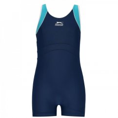 Slazenger LYCRA® XTRA LIFE™ Boyleg Swimming Suit Junior Girls Navy