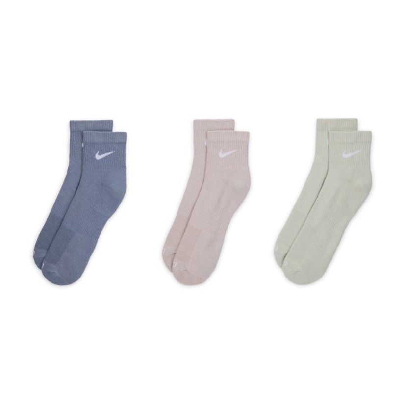 Nike Everyday Plus Cushioned Training Ankle Socks (3 Pairs) Blue/White