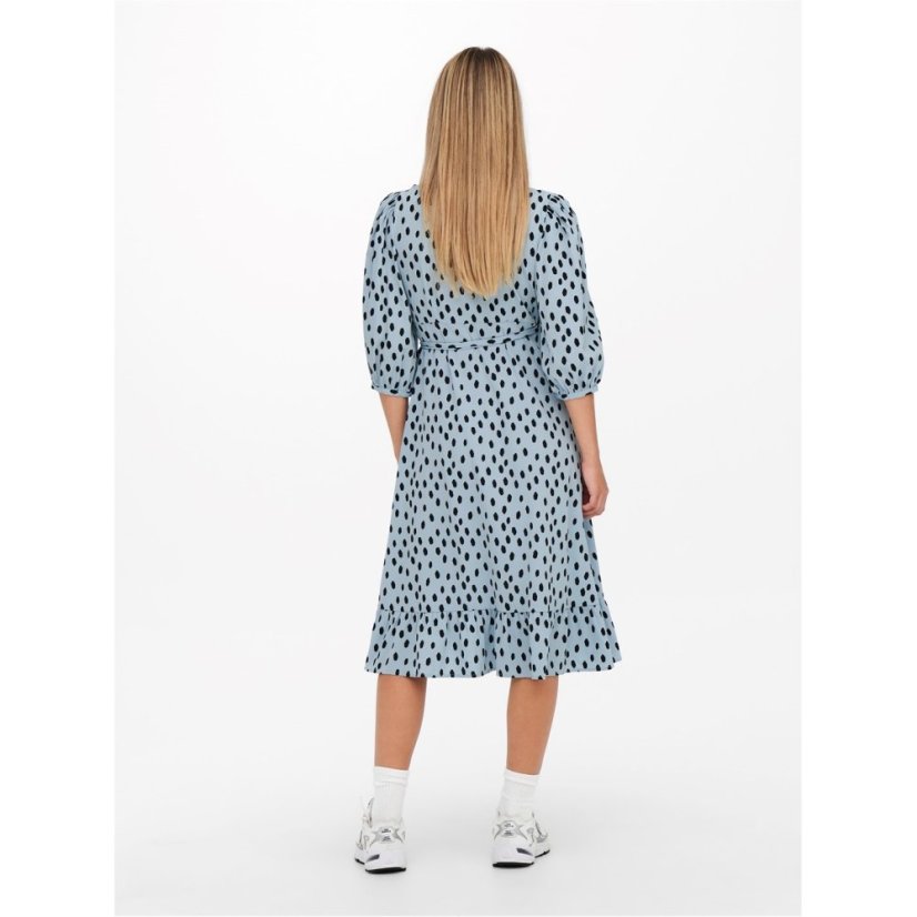 Only Women's Olivia Wrap Dress Blue Fog