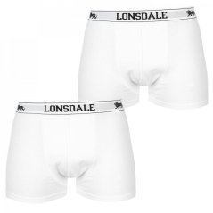 Lonsdale 2 Pack Trunks Mens White