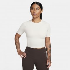 Nike InfinaSoft Essentials Women's Dri-FIT Short-Sleeve Ribbed Top Light Orewood Brown