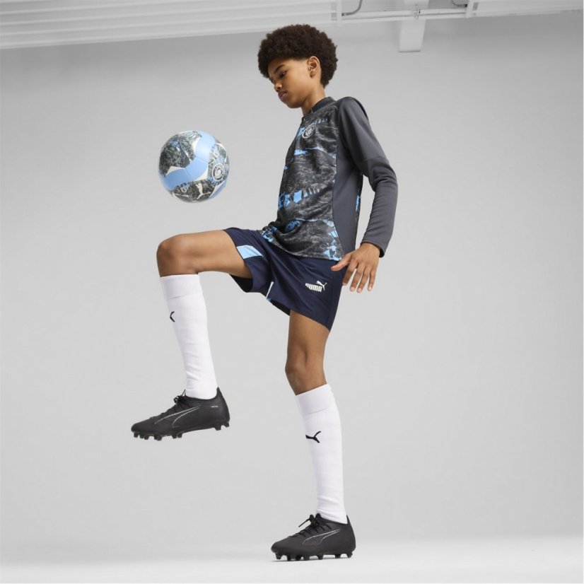 Puma Manchester City Pre-Match Quarter-Zip Top 2024 2025 Juniors Grey Cool/Grey