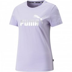 Puma Metallic Logo Tee Vivid Violet