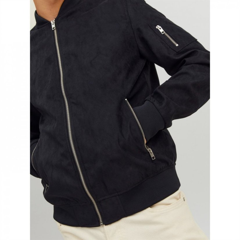 Jack and Jones Faux Suede Bomber Jet Black