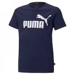 Puma Essentials Logo T Shirt Navy/White