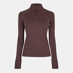 USA Pro Long Sleeve Quarter Zip Top Womens Espresso