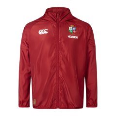 Canterbury Men's British and Irish Lions 2024 Lightweight Rain Performance Rugby Jacket Red Dahlia