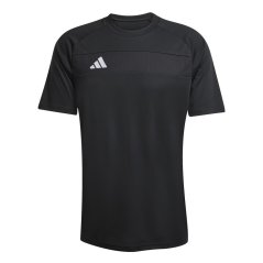 adidas Men's Tiro ES Short Sleeve Performance T-Shirt BLACK/WHITE