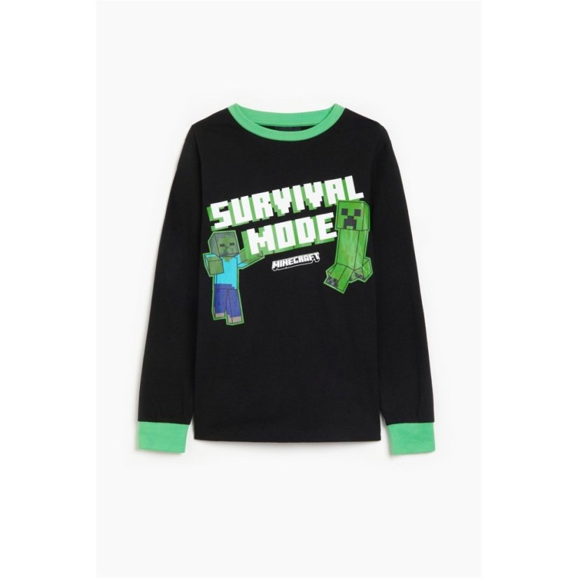 Character Boys Minecraft Longsleeve Pj Set Black