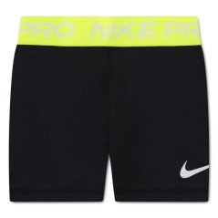 Nike Girls' Pro Performance Shorts Black/Volt