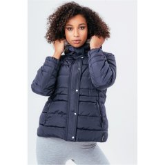 Hype Shrt Coat W/Fur Ld99 Navy