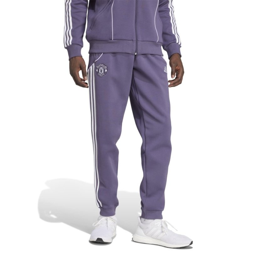 adidas Manchester United UBP Doubleknit Tracksuit Bottoms Mens Purple