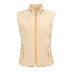 Miso Women's Stand Collar Full Zip Hip Length Gilet Beige