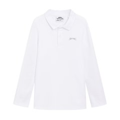 Slazenger Long Sleeve Plain Polo Junior White