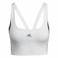 adidas Powerimpact Luxe Training Medium-Support Hiit Bra Medium Impact Sports Womens WHITE