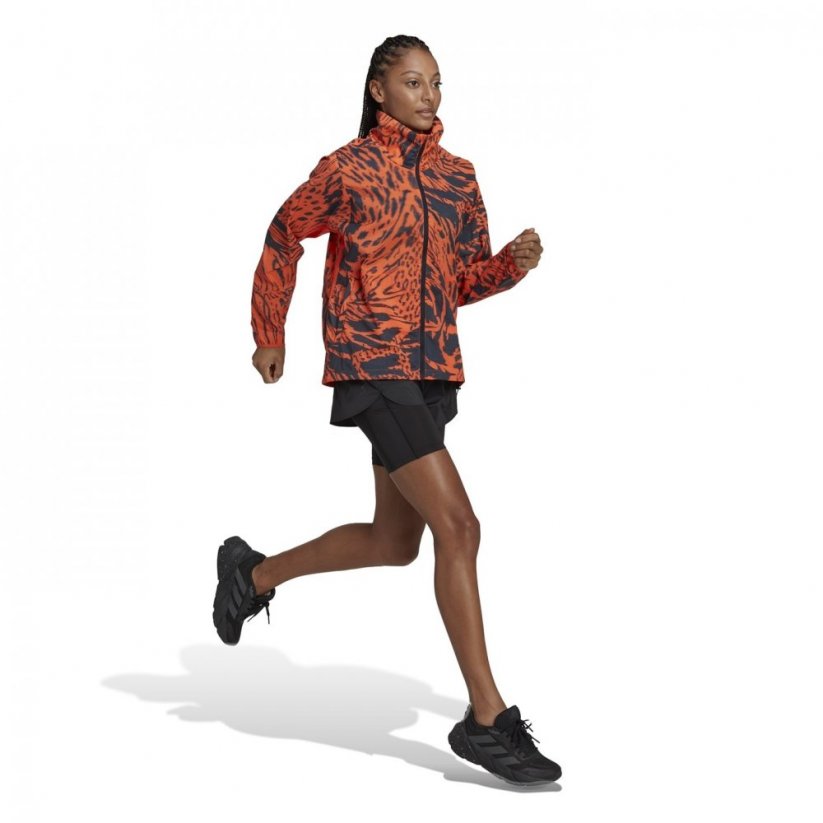 adidas Fast AOP Ladies running Jacket Impact Orange