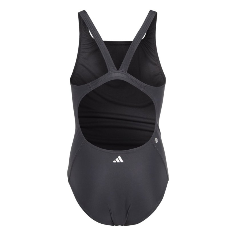 adidas Big Bars Graphic Swimsuit Junior Girls Black