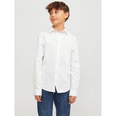 Jack and Jones Kids' Long-Sleeve Plain Shirt White