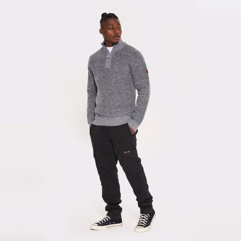 Bench Mens quarter zip knitted top None