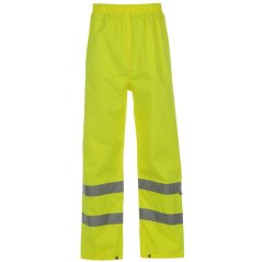 Dunlop Hi Vis Waterproof Work Pants Mens Yellow
