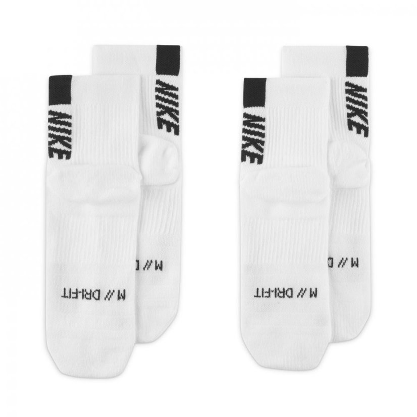 Nike Ankle 2 Pack Running Socks White/Black