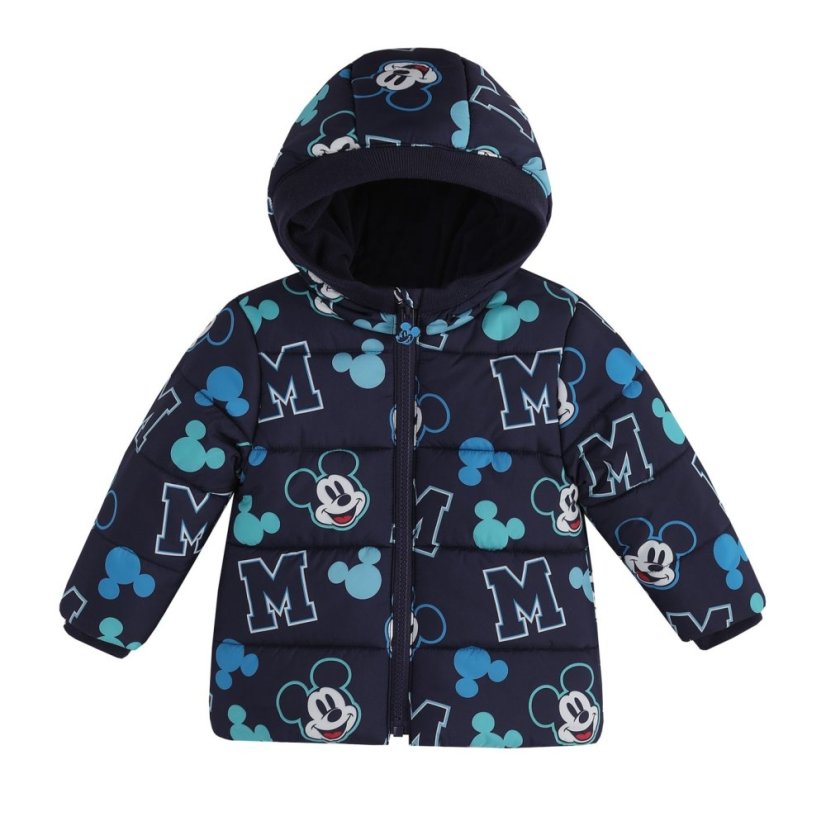 Character Kids' Hooded Long Sleeve Short Puffer Jacket Mickey Blue