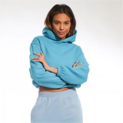 Light and Shade Cropped Hooded Top Ladies Teal