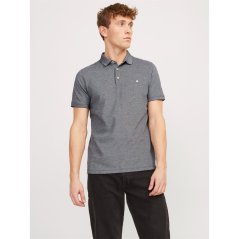 Jack and Jones Paulos Tipped Pique Short Sleeve Polo Shirt Anthracite