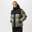 Everlast Men's Water Resistant Windproof Hooded Short Puffer Jacket Khaki/Black